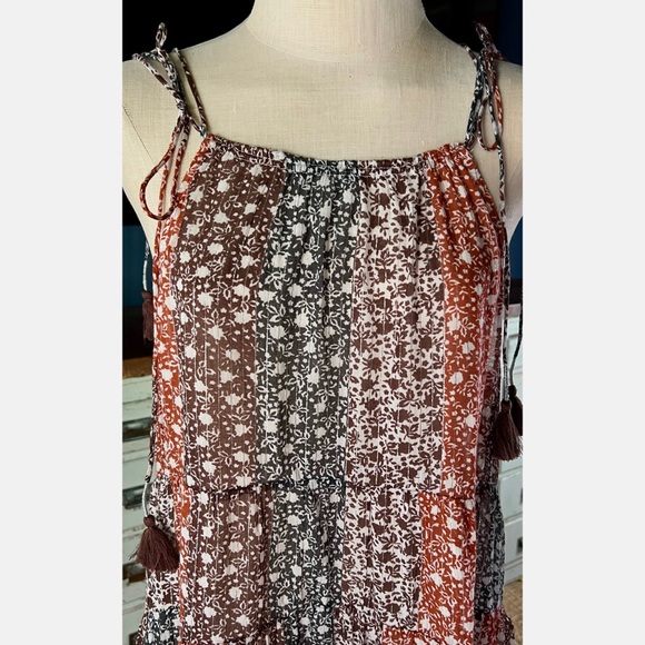 Anthropologie Shirred Beach Maxi Dress L - Picture 4 of 9